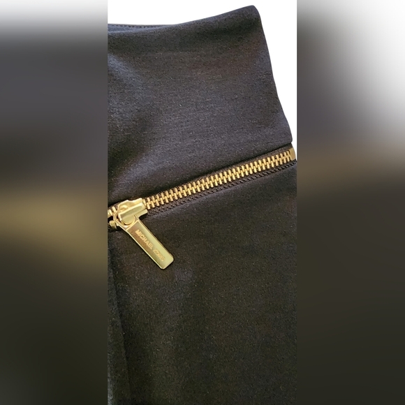 Michael Kors Black Pencil Skirt with Gold Zipper Accents. - Picture 6 of 8